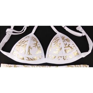 Gold Coral Neoprene Bikini Top